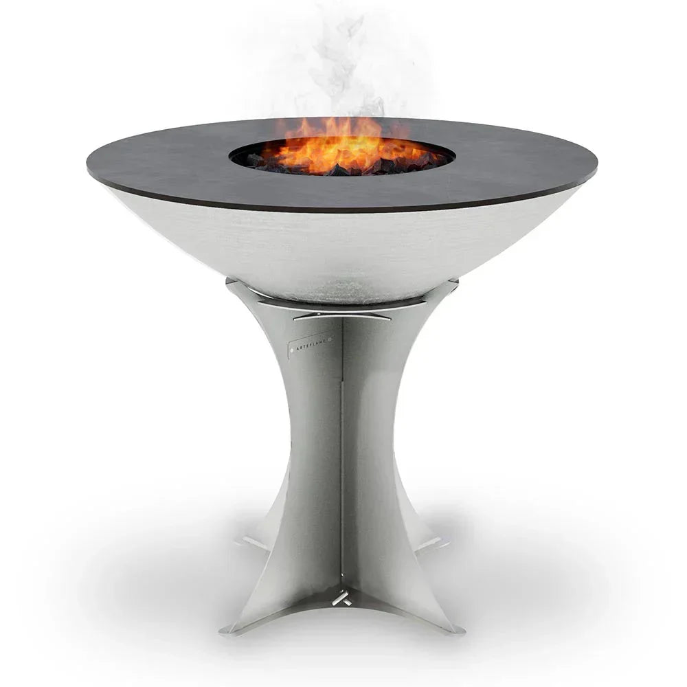 Arteflame 40″ Platinum Series — Stainless Fire Bowl Flat-Top Grill with Euro Base (Stainless or Powder-Coated: Black/Red/Yellow)