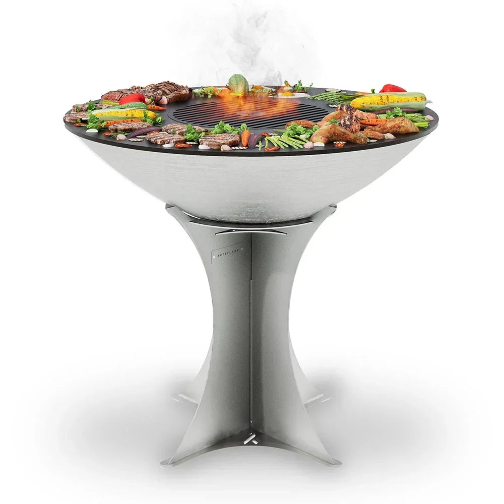 Arteflame 40″ Platinum Series — Stainless Fire Bowl Flat-Top Grill with Euro Base (Stainless or Powder-Coated: Black/Red/Yellow)