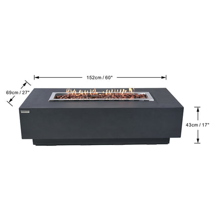 Granville Outdoor Dark Grey Fire Pit Table - Select Fuel Type