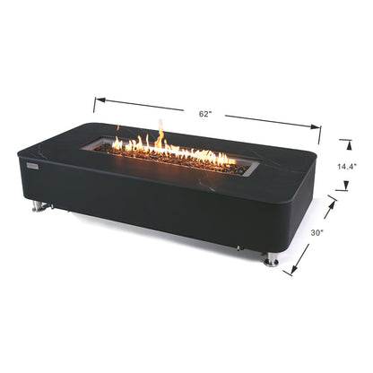 Valencia Outdoor Bulgaria Black Fire Pit Table - Select Fuel Type