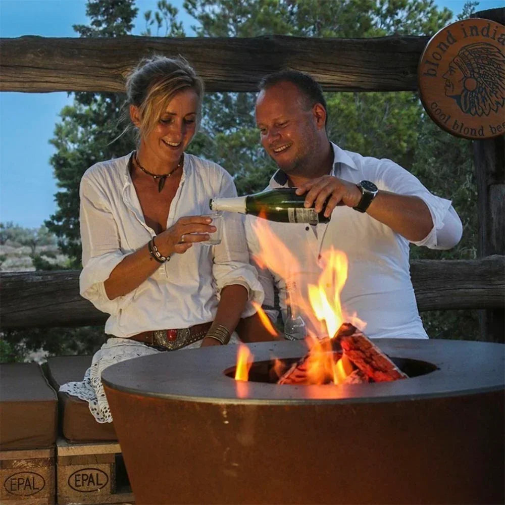 Arteflame Classic 30″ — Euro Base Flat-Top Grill & Fire Bowl (CORTEN Steel)